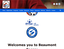 Tablet Screenshot of beaumontsoccer.com